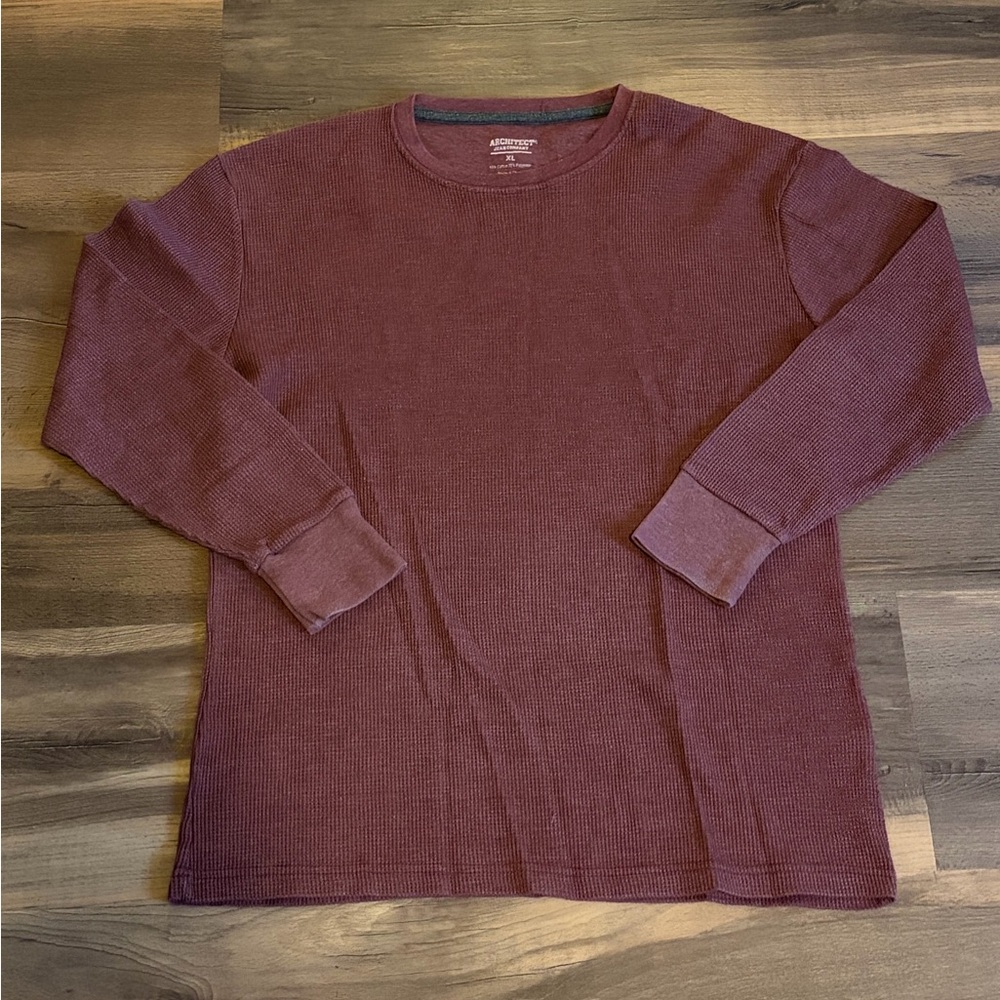 Mens Architect Maroon Long Sleeve Tee Size XL